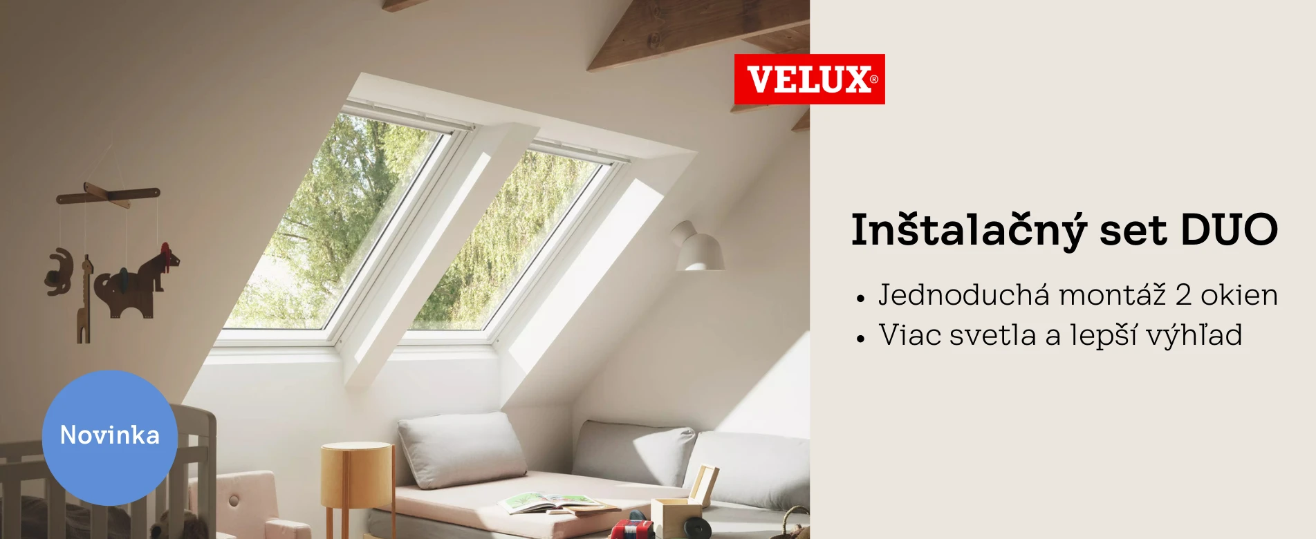 Strešné okná VELUX — inštalačný set DUO
